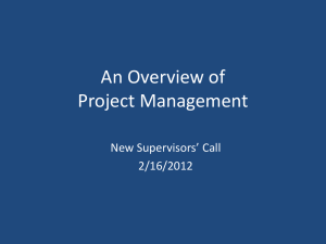 An Overview ofProject Management