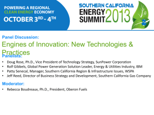 Engines of Innovation Panel - Southern California Energy Summit