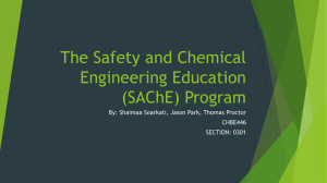 The Safety and Chemical Engineering Education (SAChE) Program