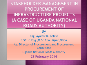 stakeholder management in procurement of infrastructure