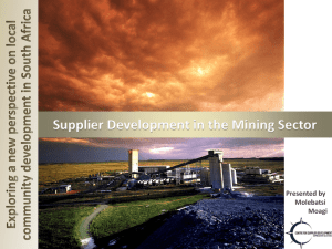 Supplier Development in the Mining Sector