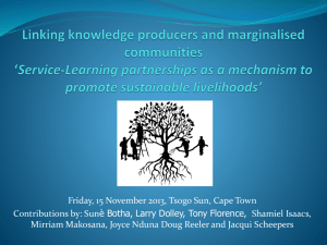 Scheepers Service learning partnerships as a mechanism