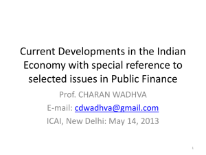 Current Developments in the Indian Economy with s.r. to selected