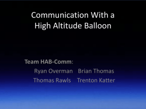 Communications Using a High Altitude Balloon