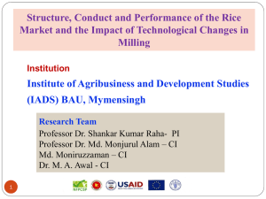 Structure, conduct and performance of the rice market