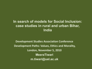 In search of models for Social Inclusion
