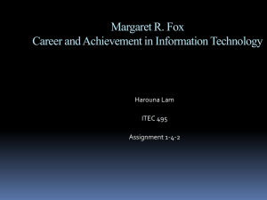 Margaret R. Fox Career and Achievement in Information Technology
