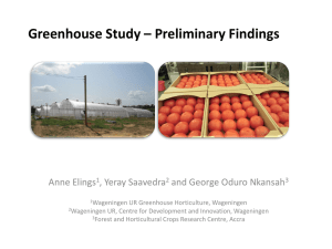 Greenhouse Study – Findings