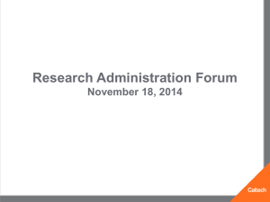 Research Administration Forum (November 18, 2014)