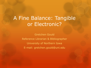 A Fine Balance: Tangible or Electronic?