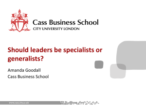Should leaders be specialists or generalists?