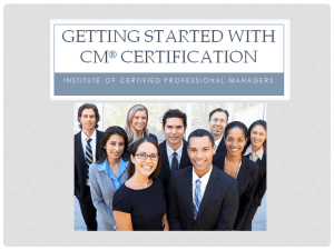 Getting started with cm® certification