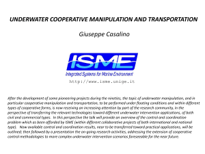 Underwater cooperative manipulation and transportation