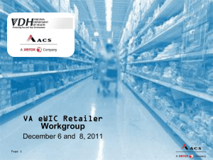 VA eWIC Retailer Workgroup