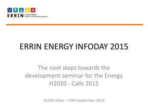 ERRIN Energy InfoDay session & Development seminar