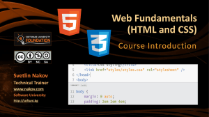 Web Fundamentals: HTML & CSS