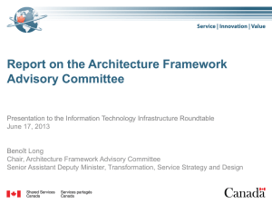 Report on Architecture Framework Advisory Committee