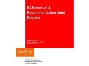EAR manual & Recommendation Joint Degrees