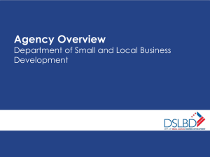 The Department of Small and Local Business Development
