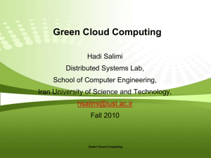 Green Cloud Computing - IUST Personal Webpages