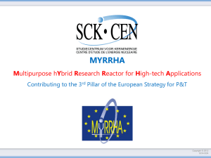 The MYRRHA project - KTH Royal Institute of Technology Reactor