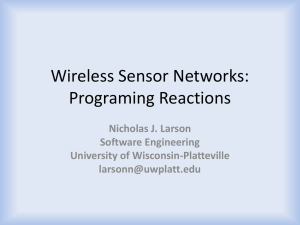 Wireless Sensor Networks - University of Wisconsin