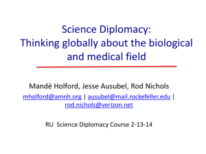Science For Diplomacy… - The Rockefeller University