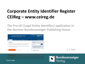 Corporate Entity Identifier Register