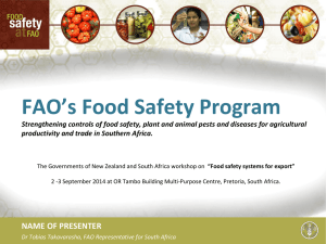 FAO - Food Safety Systems for Export Workshop
