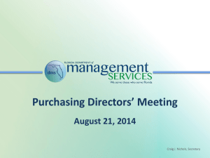 August 21, 2014 - Purchasing Directors` Meeting