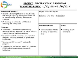 project : electric vehicle roadmap reporting period : 1/10/2013 – 31