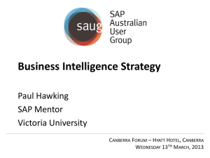 SAUG Canberra BI Strategy - Business
