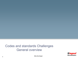 Codes and standards Challenges General overview