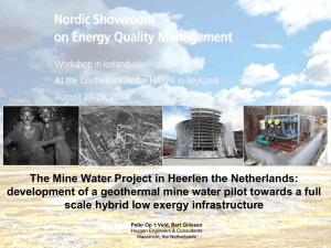 The mine water project in Heerlen the Netherlands