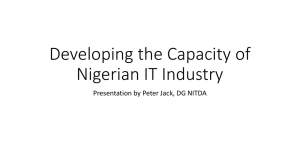 developing the capacity of nigerian it industry by peter jack, dg nitda.