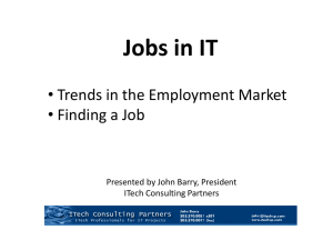 January 2011 Presentation—Jobs in IT by John Barry