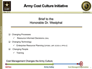 Army Cost Culture Initiative