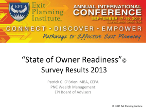 State of Owner Readiness Results Presentation
