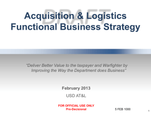 Acquisition and Logistics Functional Strategy_FY13_20130205