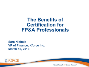 The Benefits ofCertification for FP&A Professionals
