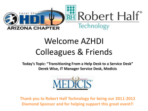 Customer Management - Arizona Chapter of HDI