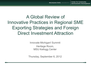 Presentation on Best Practices In Regional Exporting Strategies and