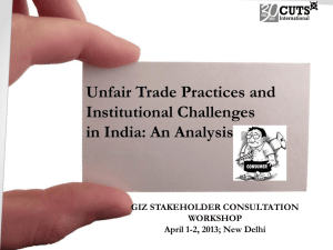 UNFAIR TRADE PRACTICES IN INDIA- AN ANALYSES