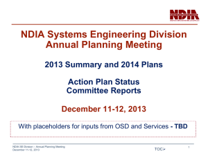 2013 Summary and 2014 Plan - National Defense Industrial
