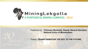 Mr Tshimane Montoedi - Mining Lekgotla 2013