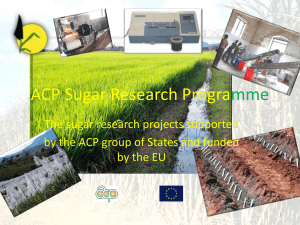 II.3 - The ACP Sugar Research Programme