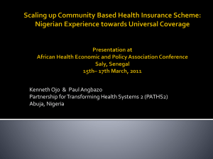 Scaling up Community Based Health Insurance Scheme: Nigerian