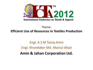 Efficient Use of Resources in Textiles Production