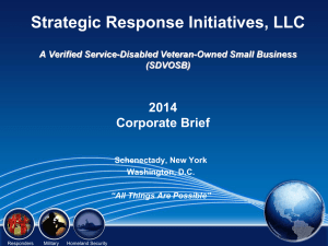 View Corporate Brief (ppt) - Strategic Response Initiatives, LLC