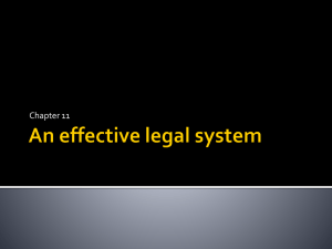 Chapter 11 - An effective legal system